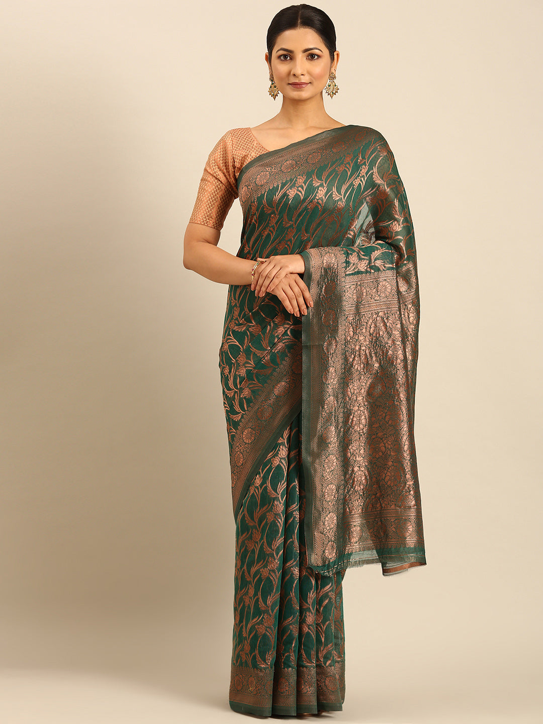 Green Cotton Saree