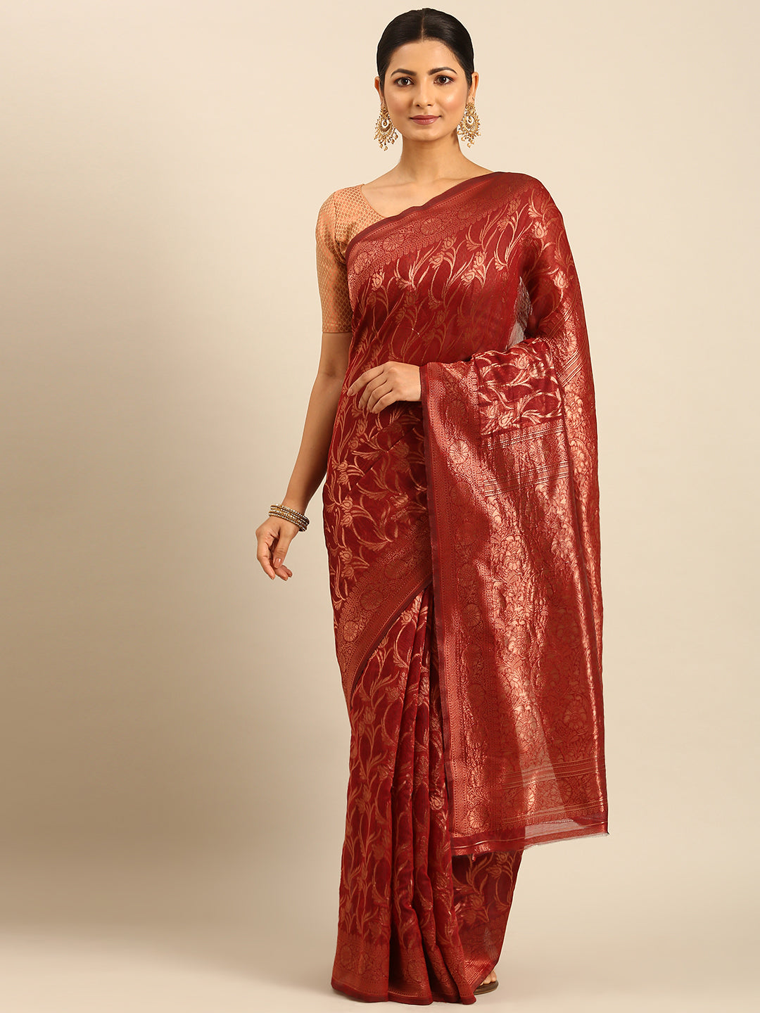 Red Cotton Saree