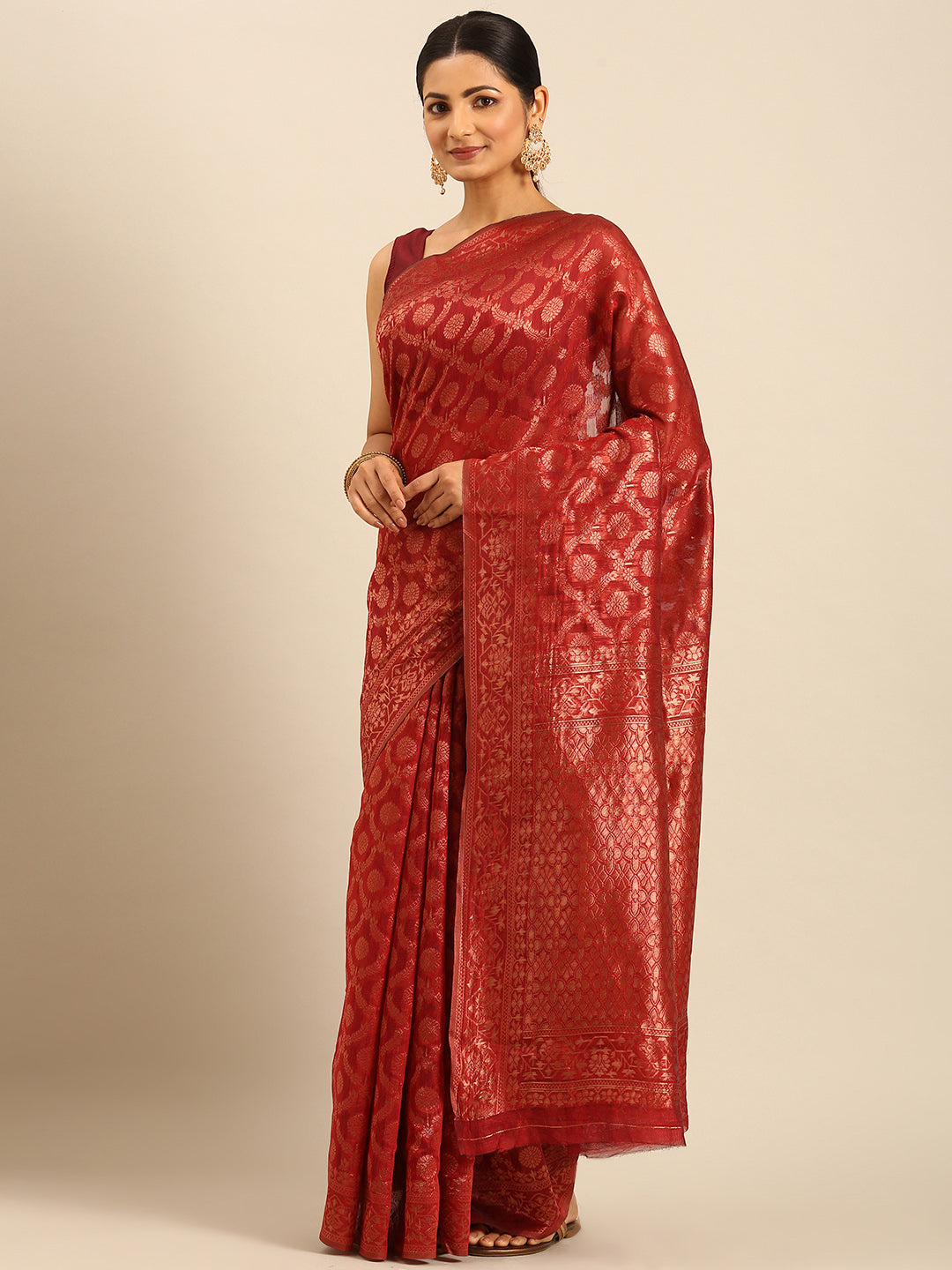 Red Cotton Saree