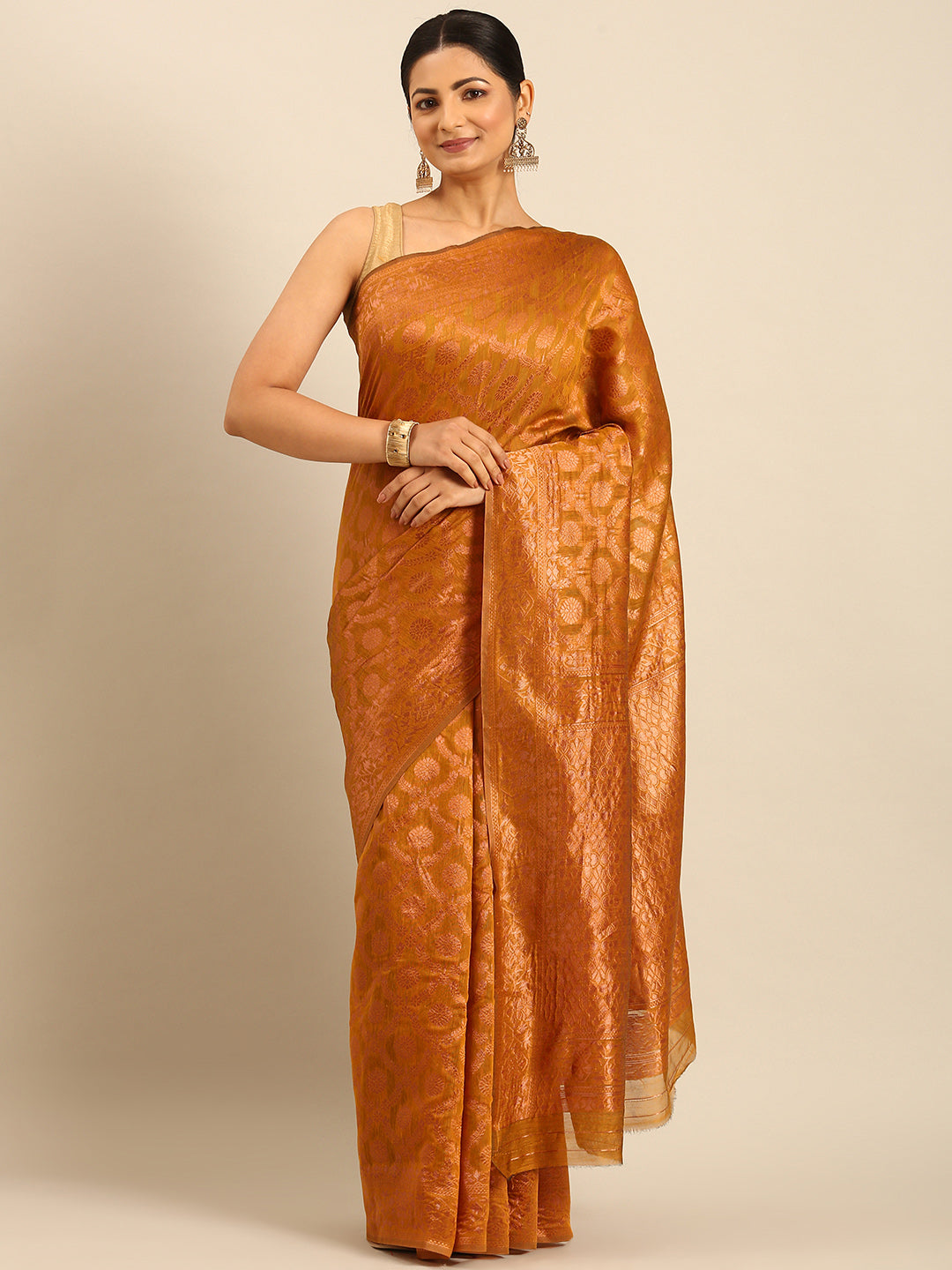 Mustard Yellow Cotton Saree