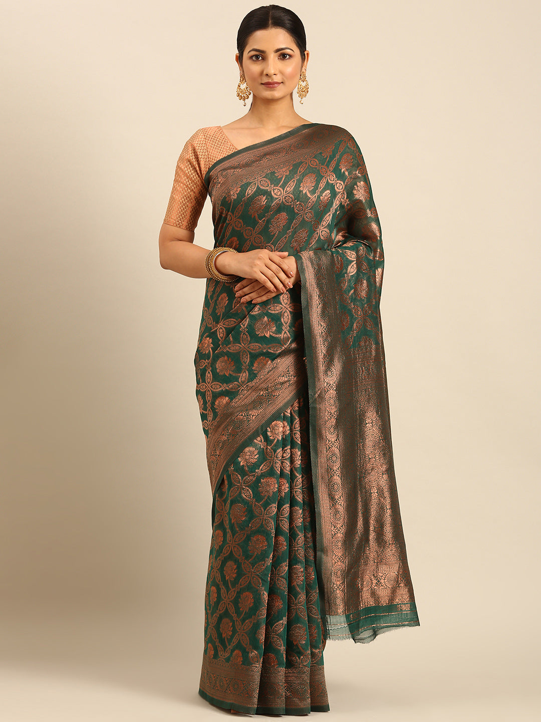 Green Cotton Saree