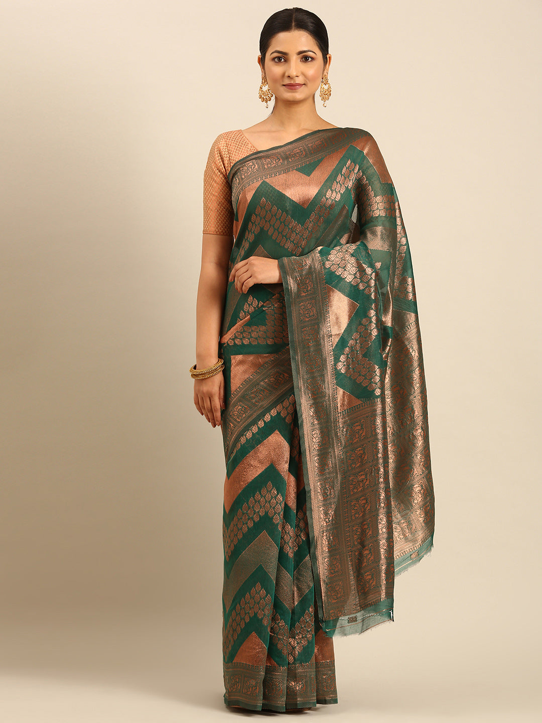 Green Cotton Saree