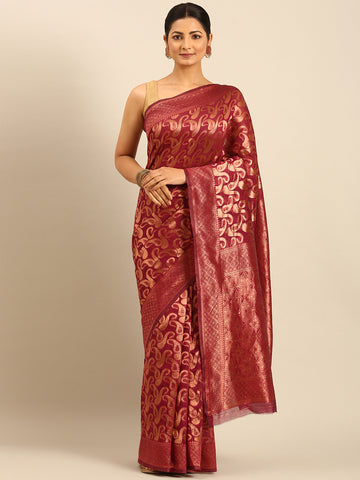 Sangam Magenta Cotton Saree