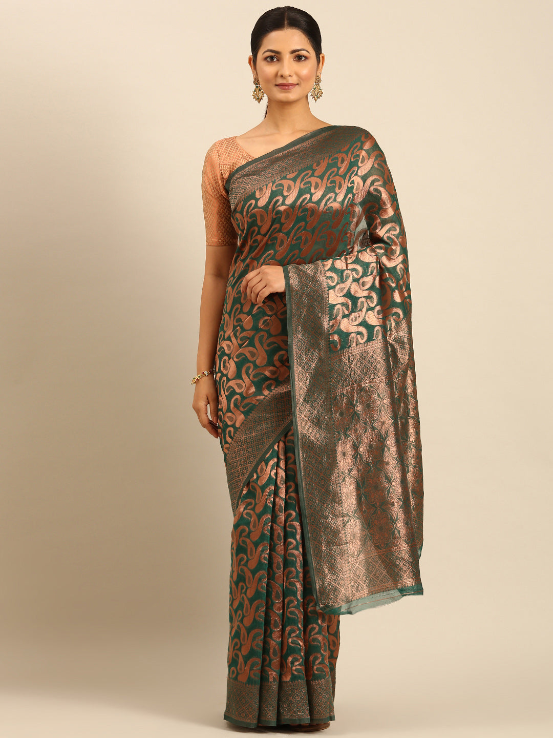 Green Cotton Saree