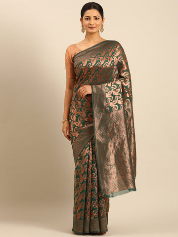 Sangam Green Cotton Saree