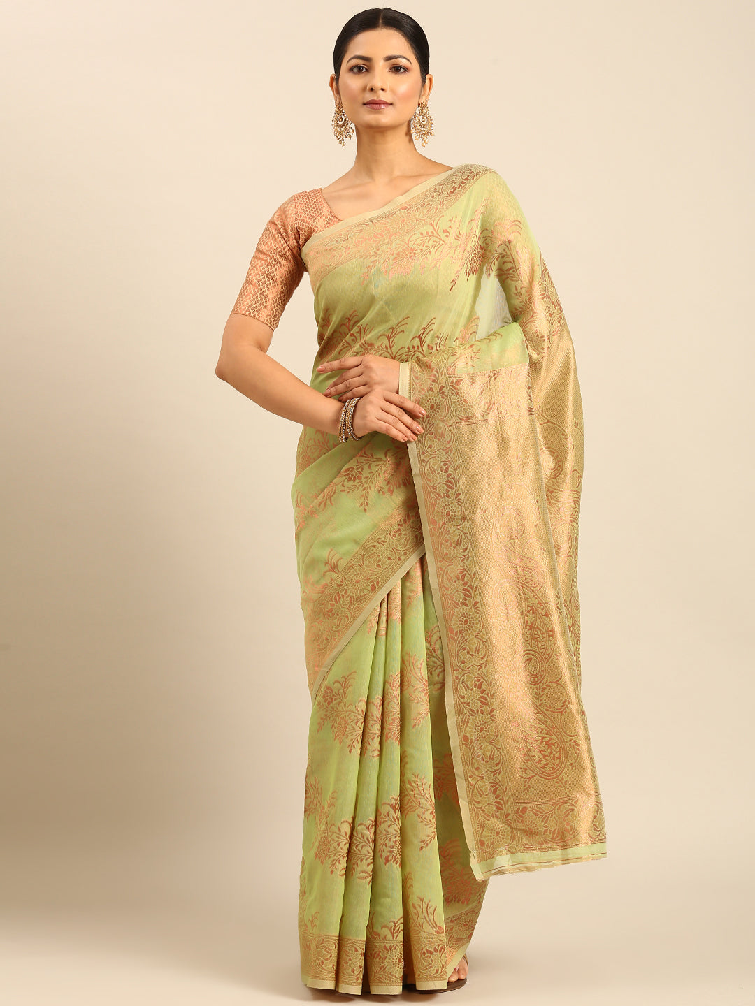 Light Green Cotton Saree