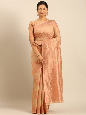 Sangam Beige Cotton Saree