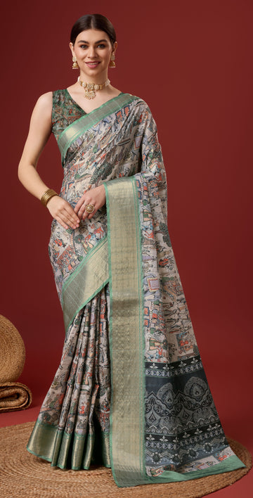 Sangam Multi Color Cotton Saree