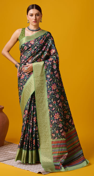 Black Cotton Saree