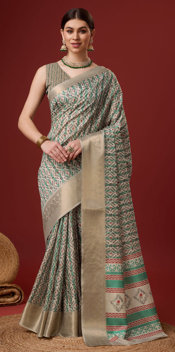 Sangam Printed Cotton Saree