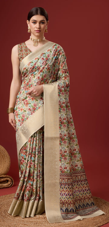 Sangam Printed Cotton Saree