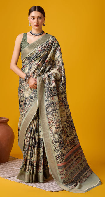 Sangam Multi Color Cotton Saree