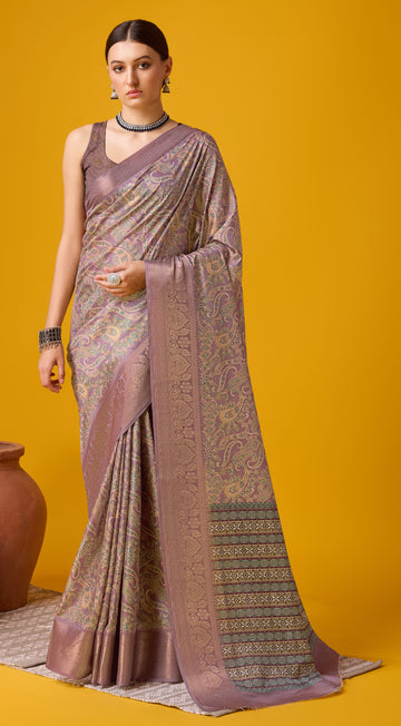 Sangam Purple Cotton Saree