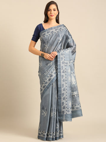 Light Grey Cotton Saree