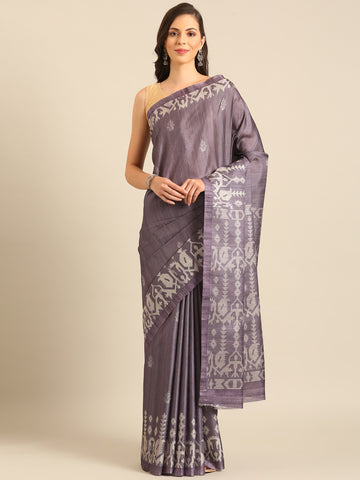 Lavender Cotton Saree