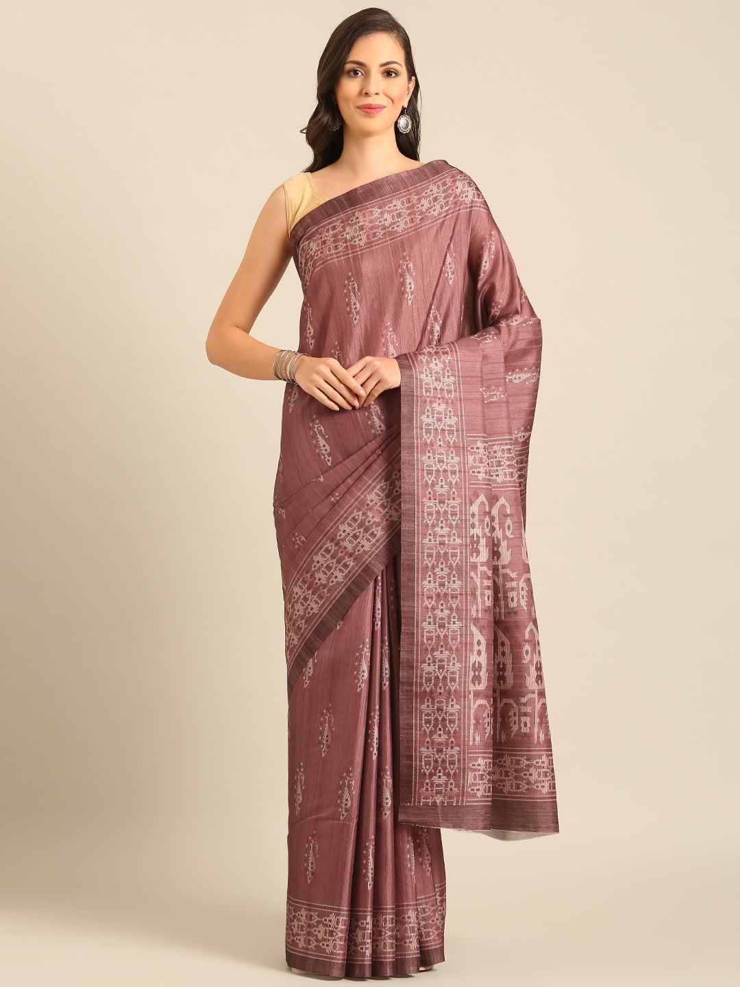 Burgundy Cotton Saree