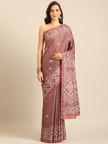 Burgundy Cotton Saree