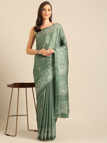 Sage Green Cotton Saree