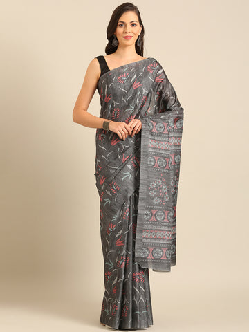 Gray Cotton Saree