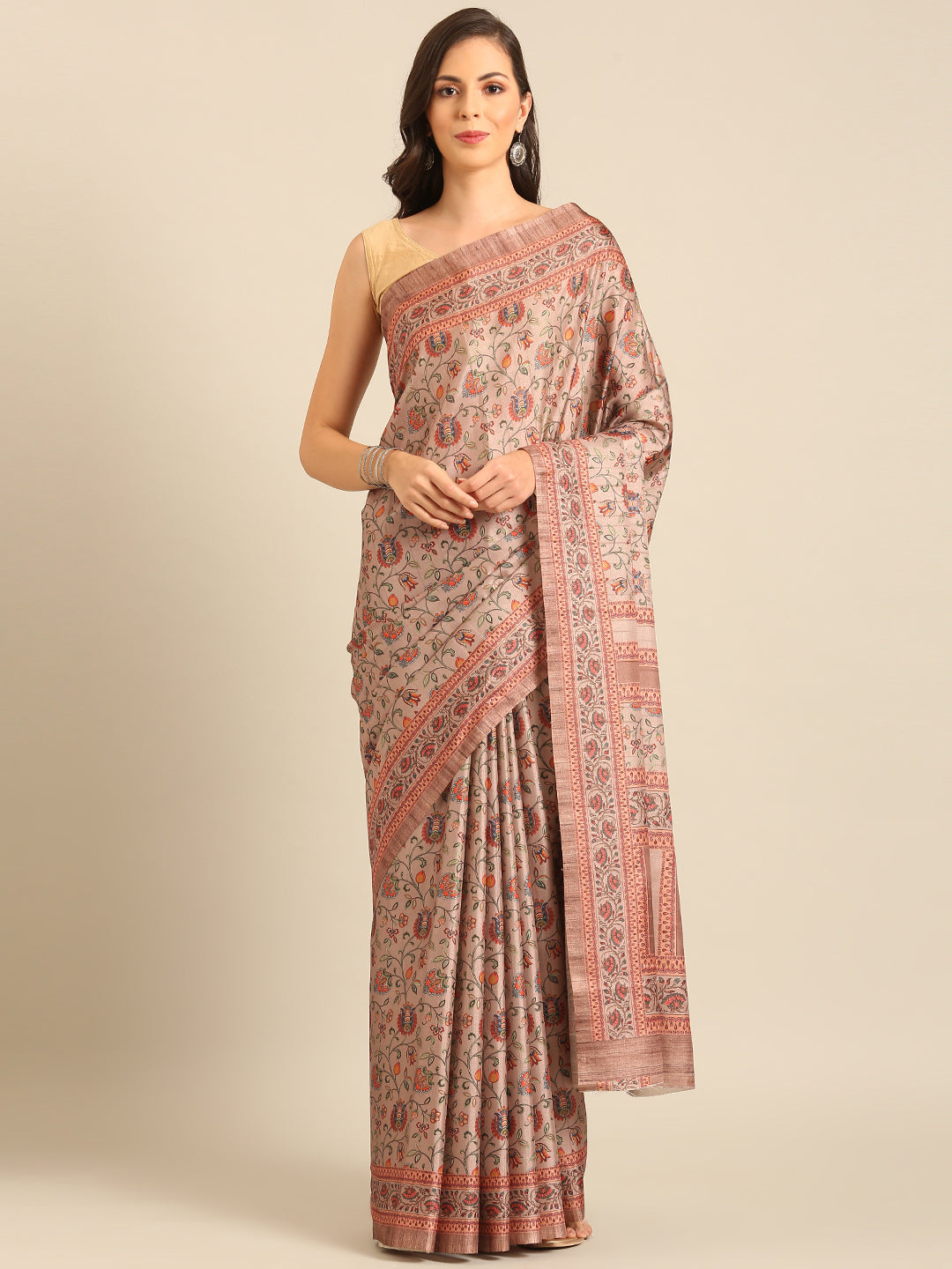 Khakhi Cotton Saree