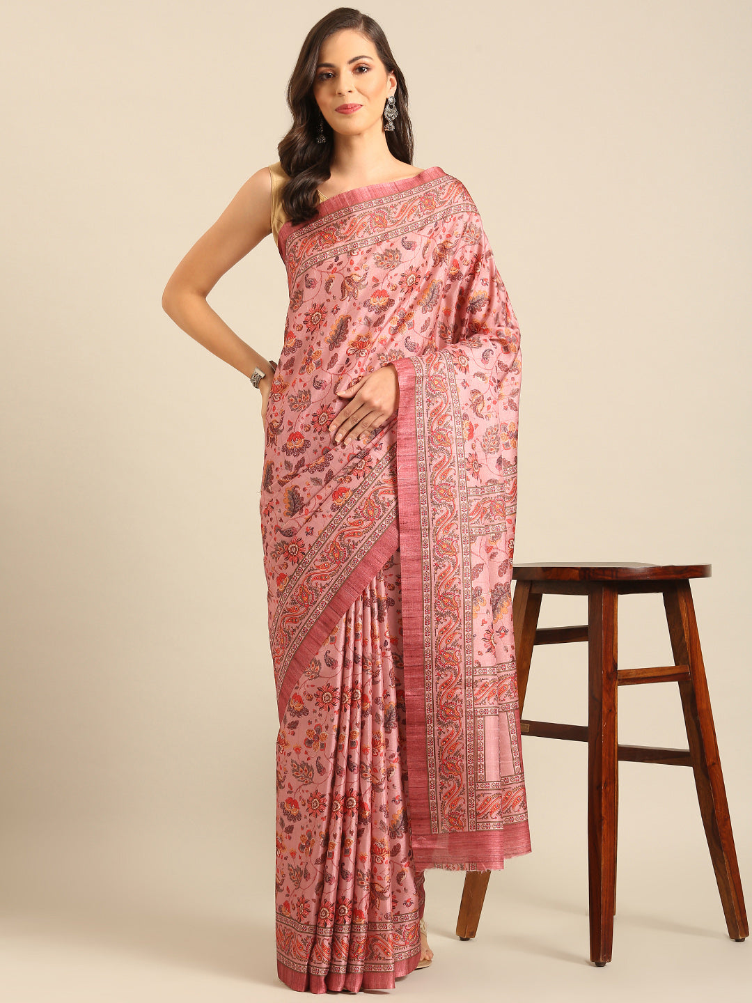 Pink Cotton Saree