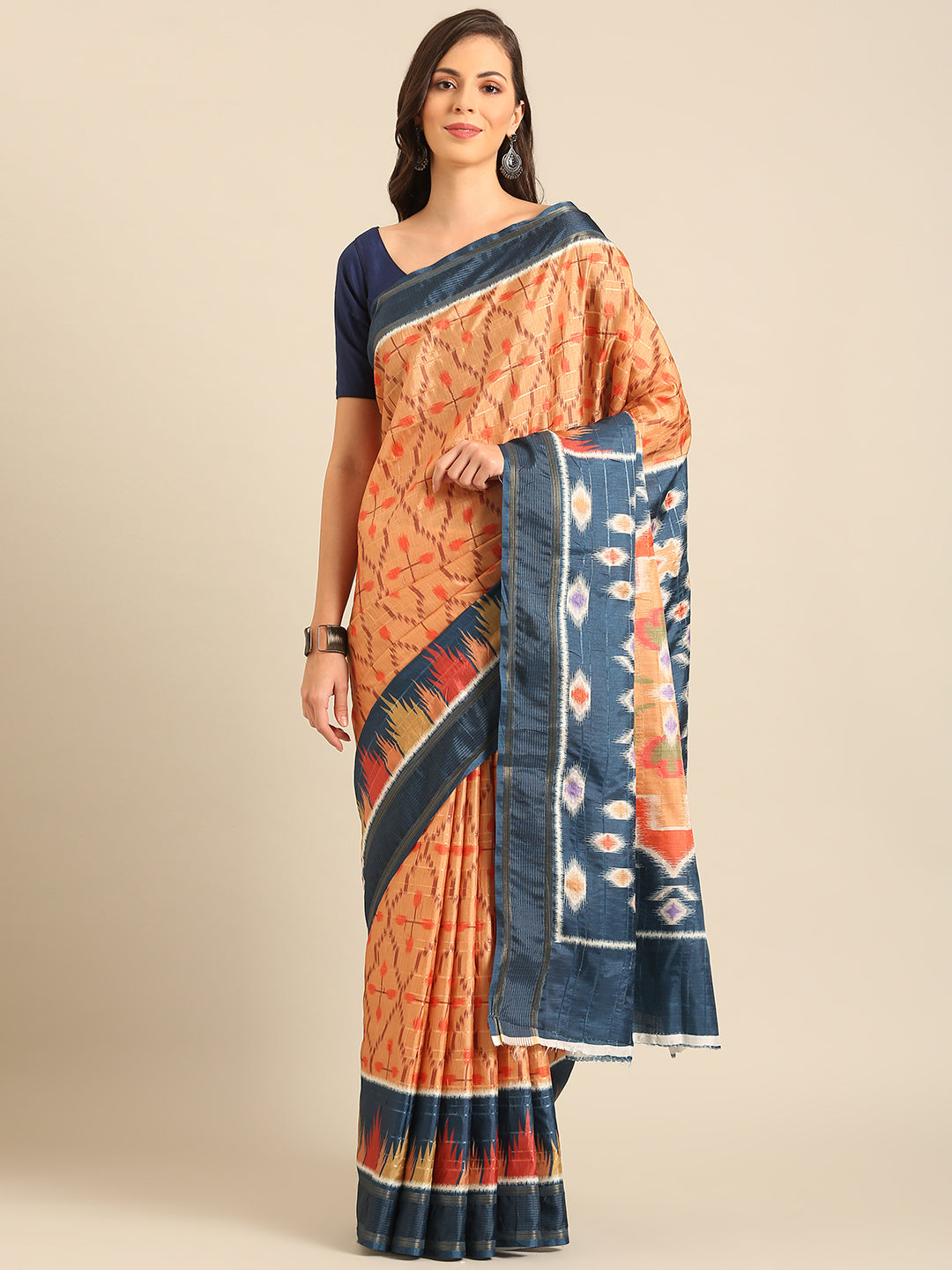 Mustard Cotton Saree