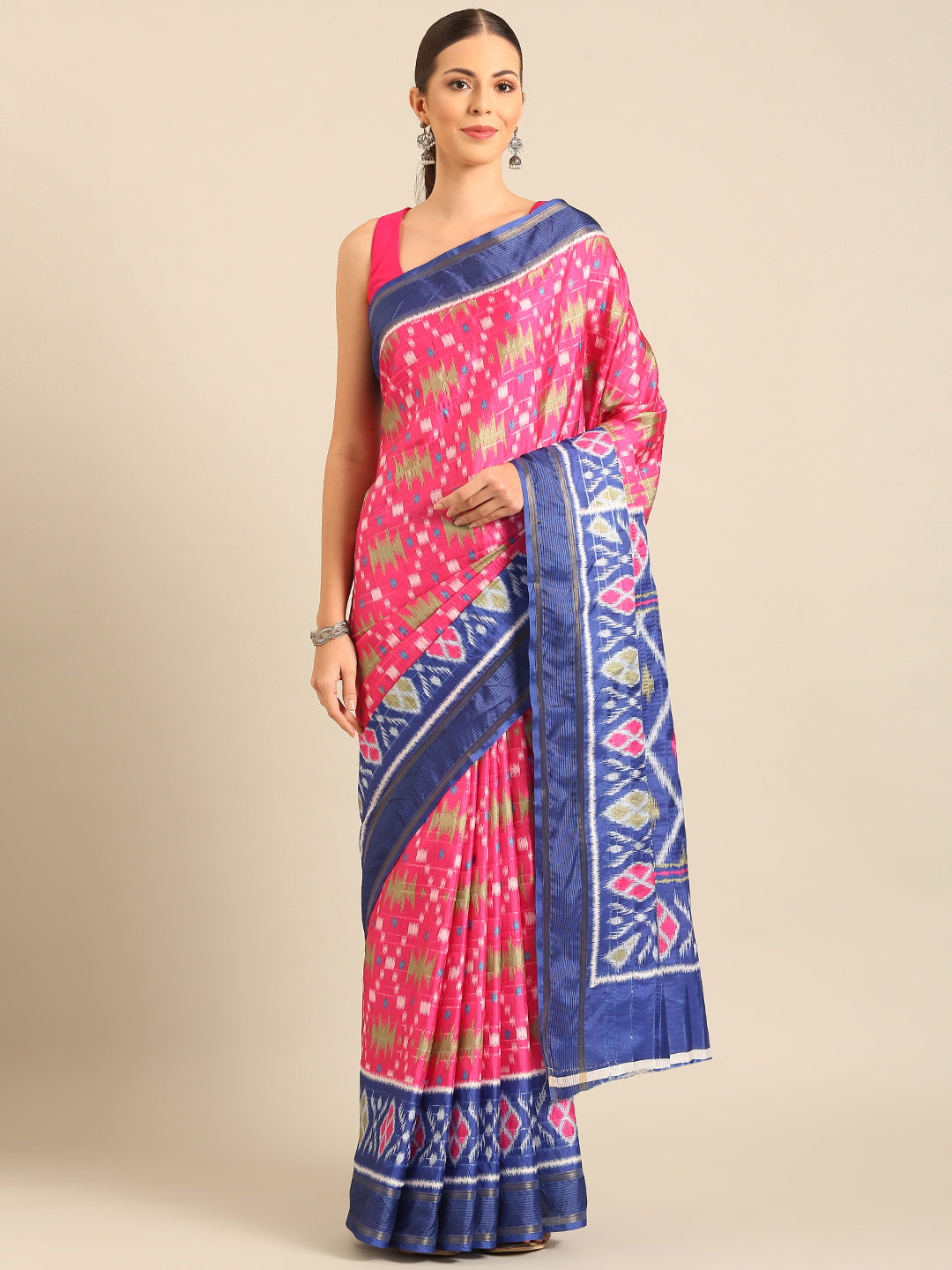 Pink Cotton Saree