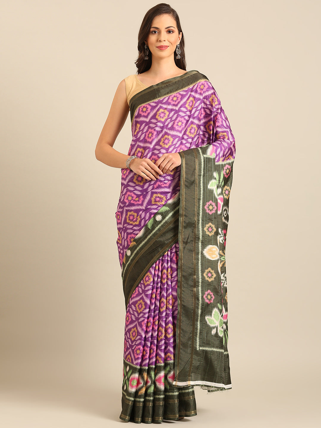 Purple Cotton Saree