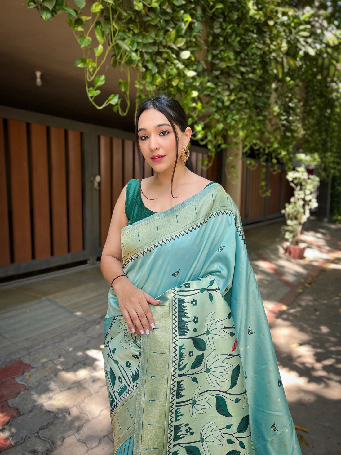 Sky Blue Banarasi Silk Saree