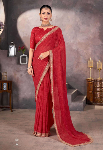 Red Georgette Saree