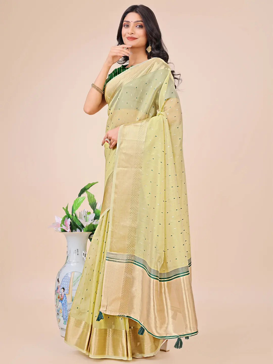 Light Green Organza Saree