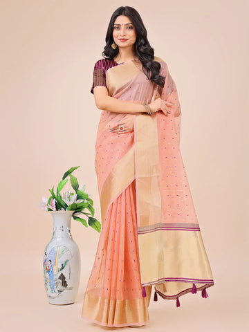 Light Pink Organza Saree