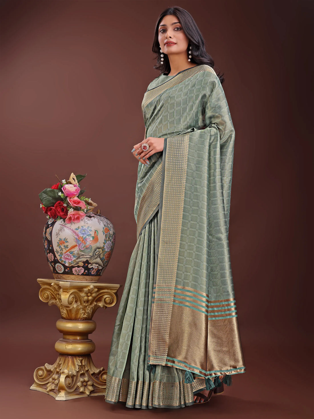 Light Green Organza Saree