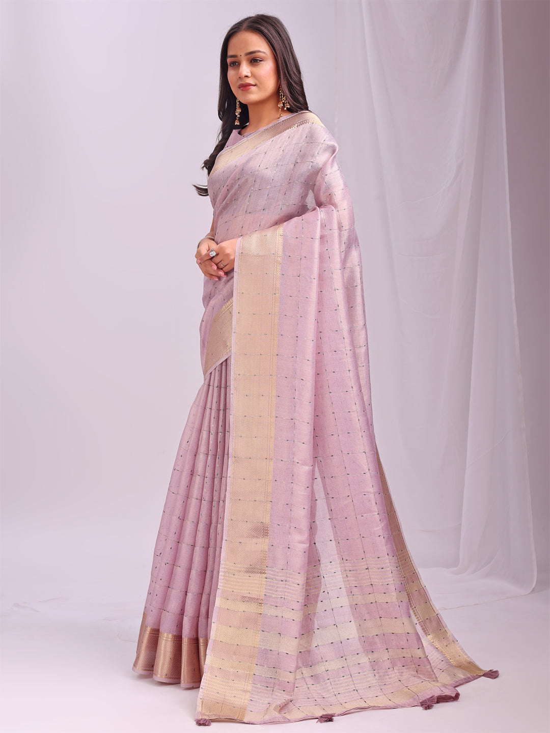Light Pink Organza Saree