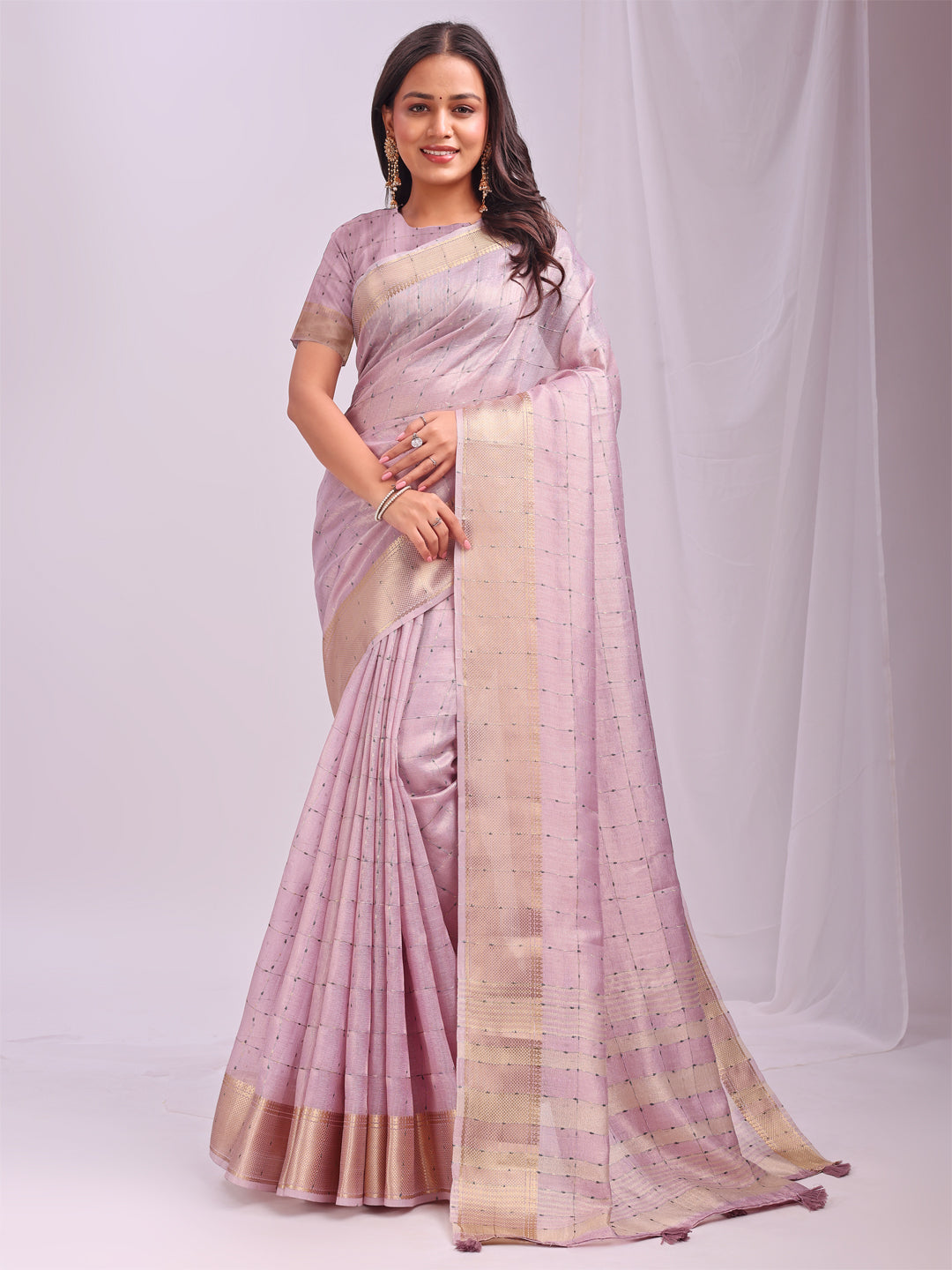 Light Pink Organza Saree
