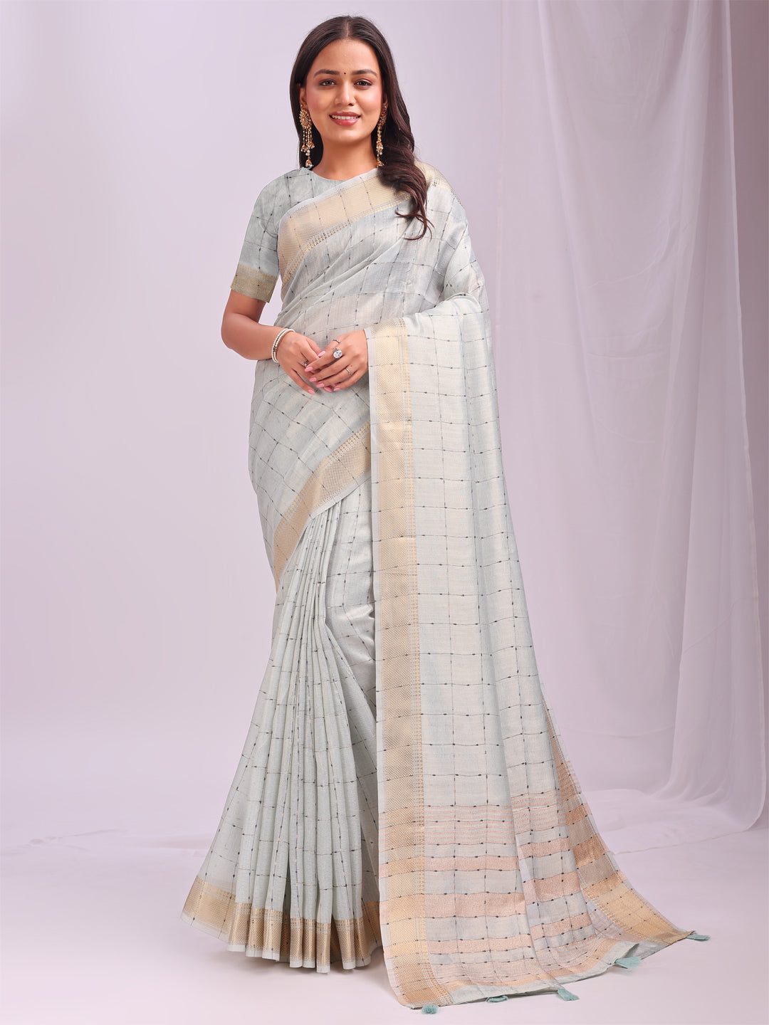 Sky Blue Organza Saree
