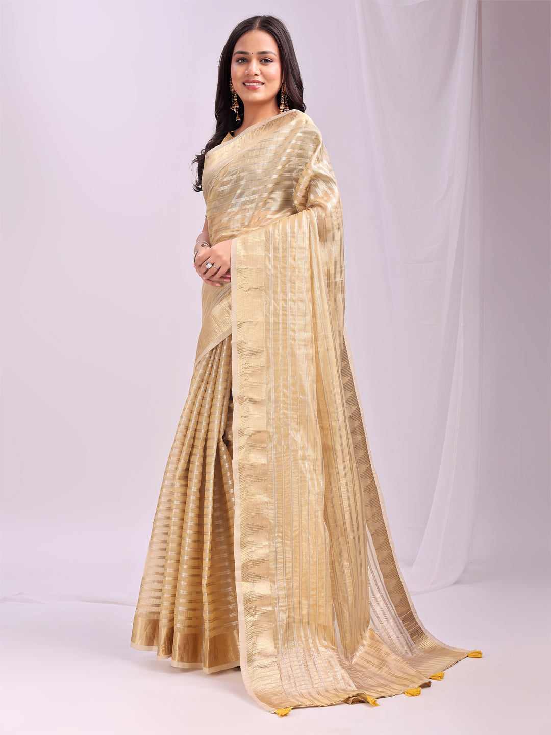 Gold Organza Saree