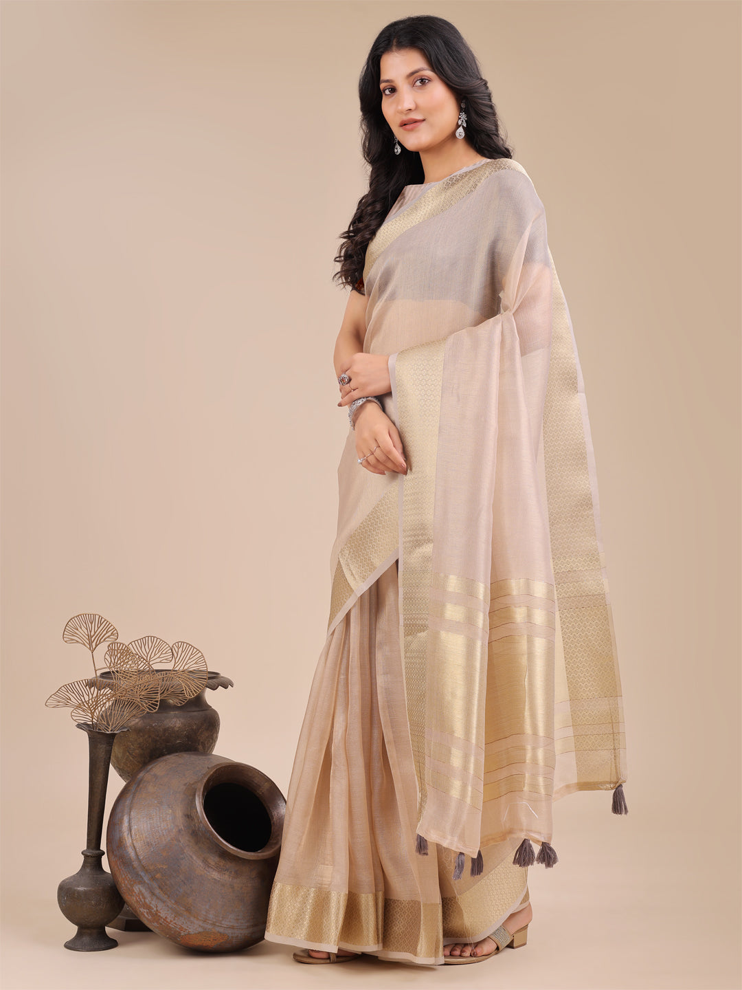Light Pink Organza Saree