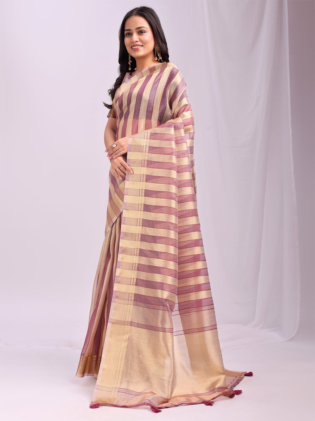 Purple Organza Saree