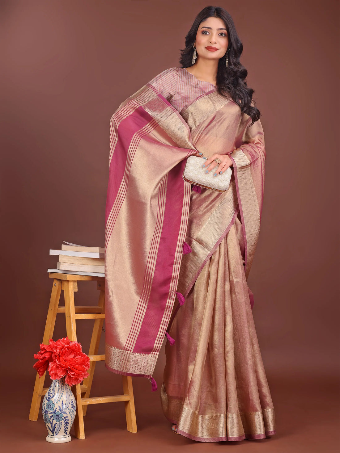 Light Pink Organza Saree