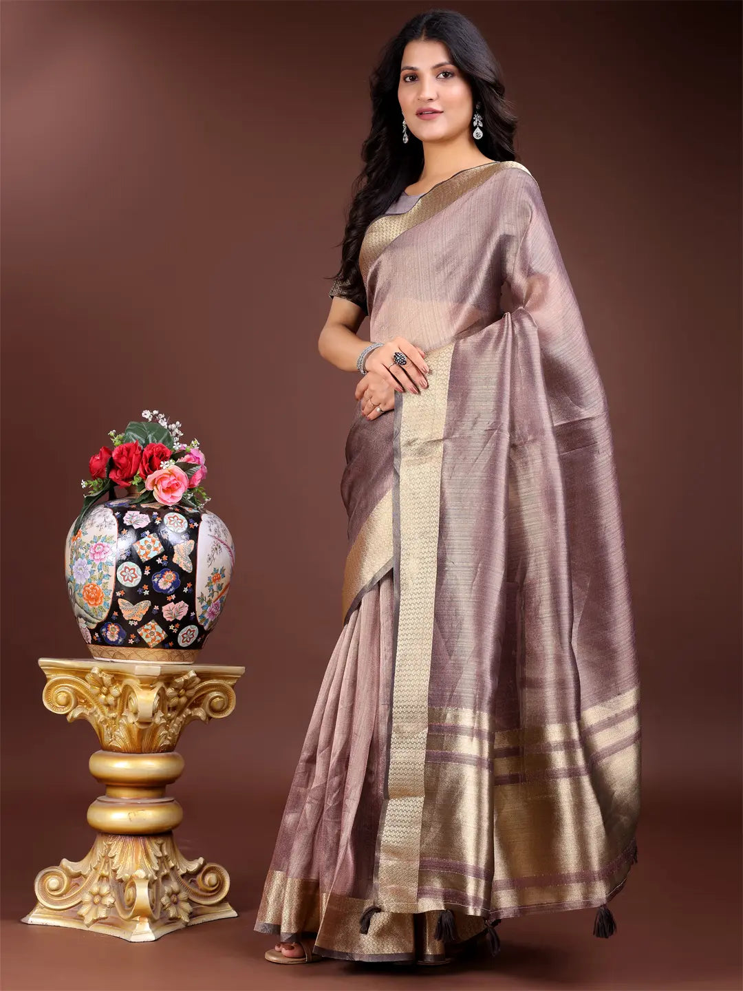 Purple Organza Saree