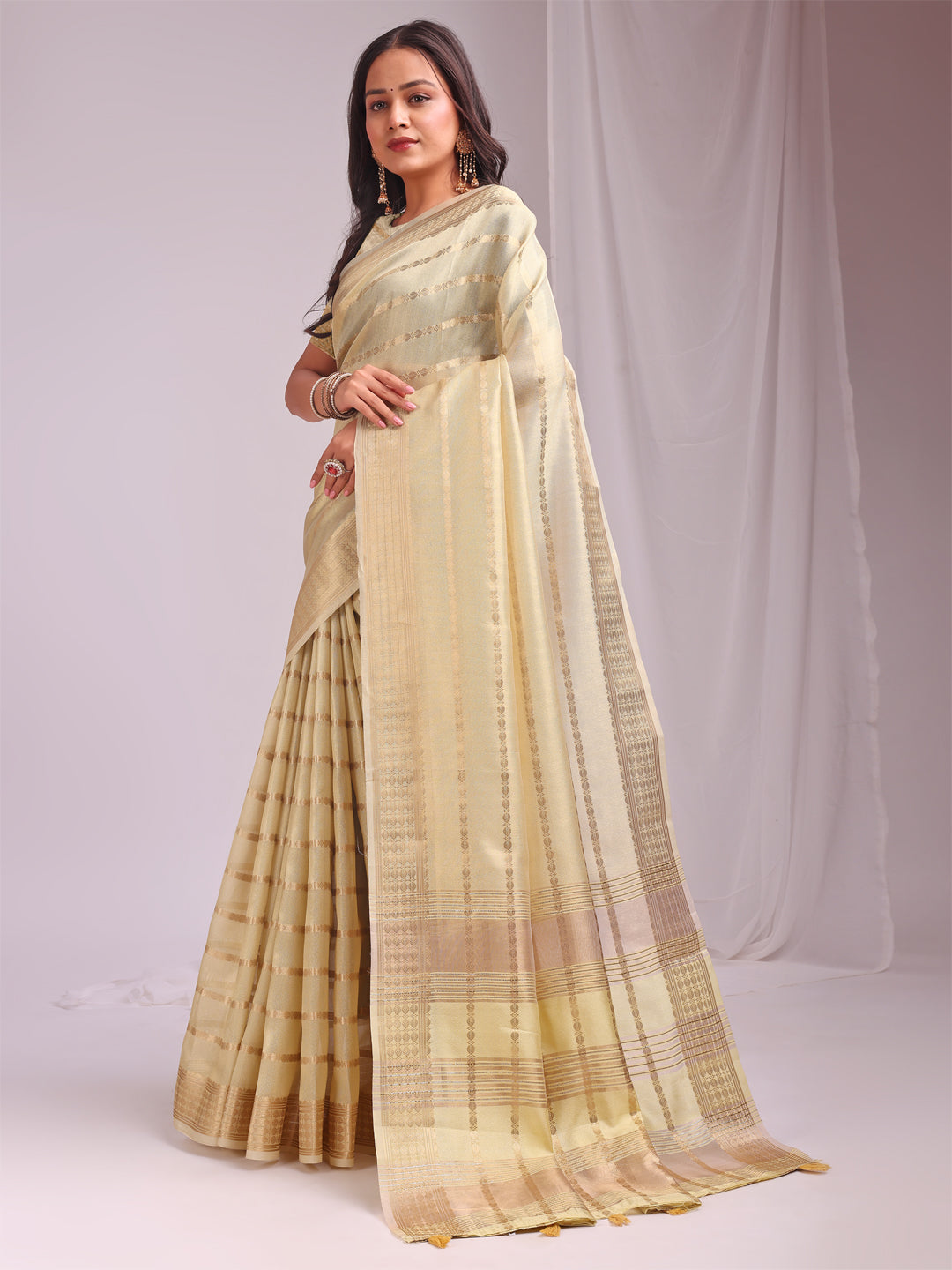 Gold Organza Saree