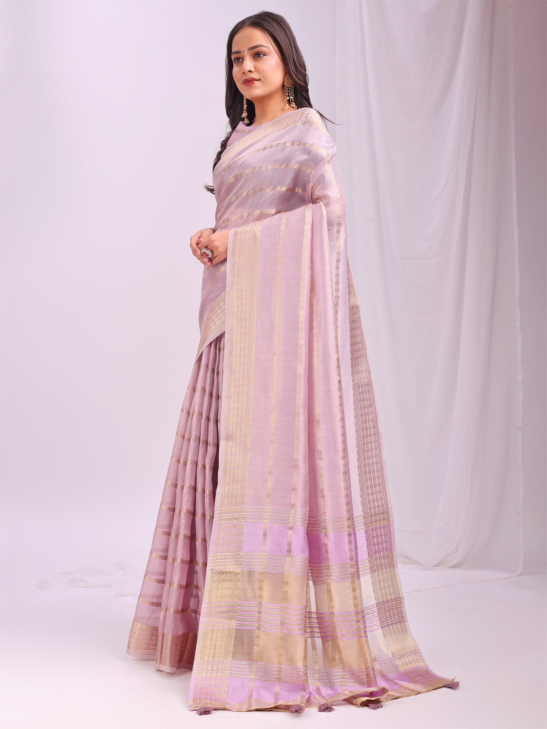 Light Pink Organza Saree