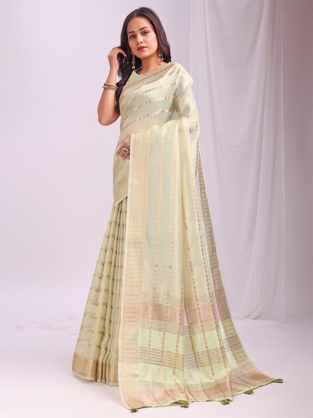 Light Green Organza Saree