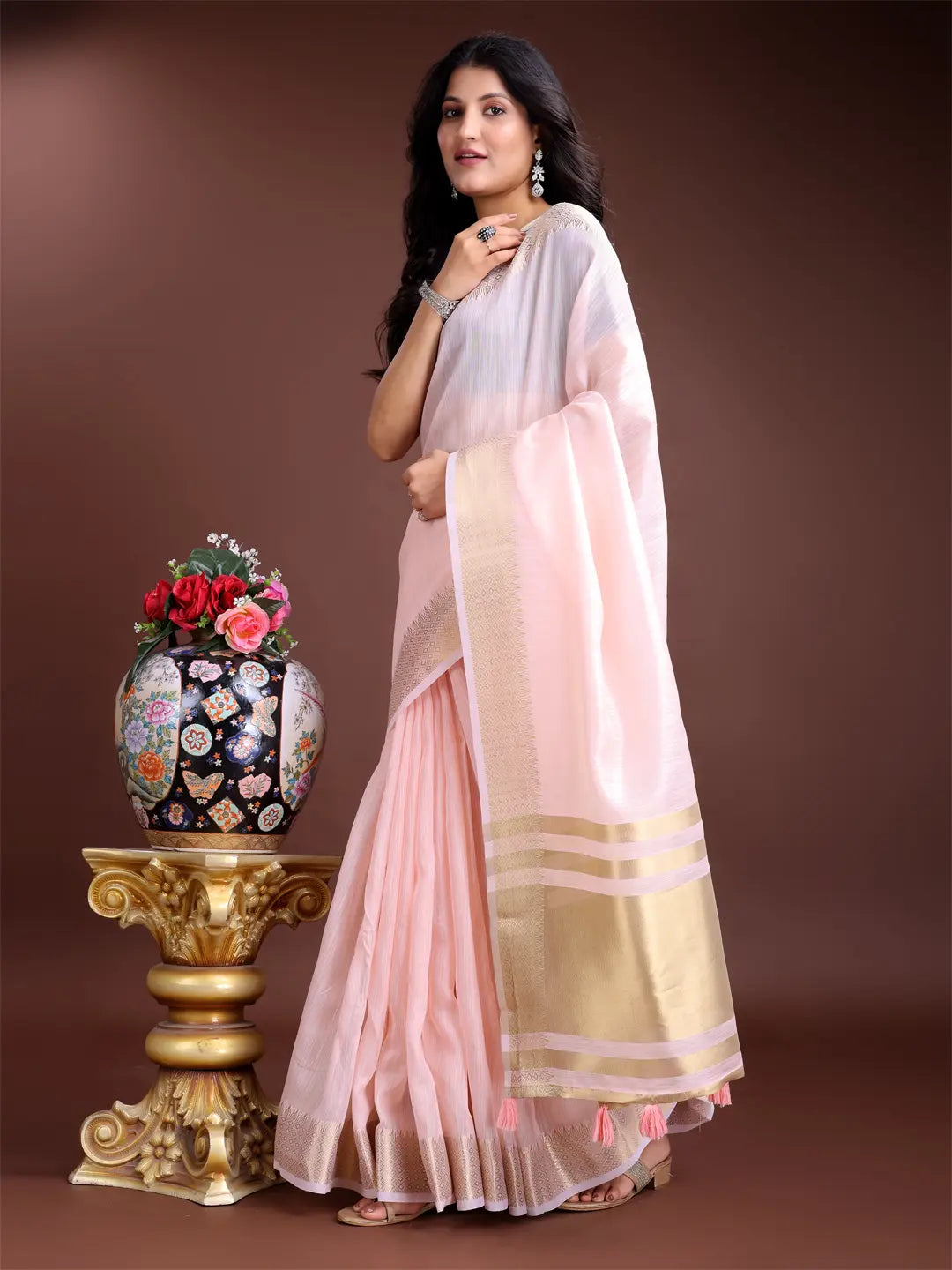 Light Pink Cotton Saree