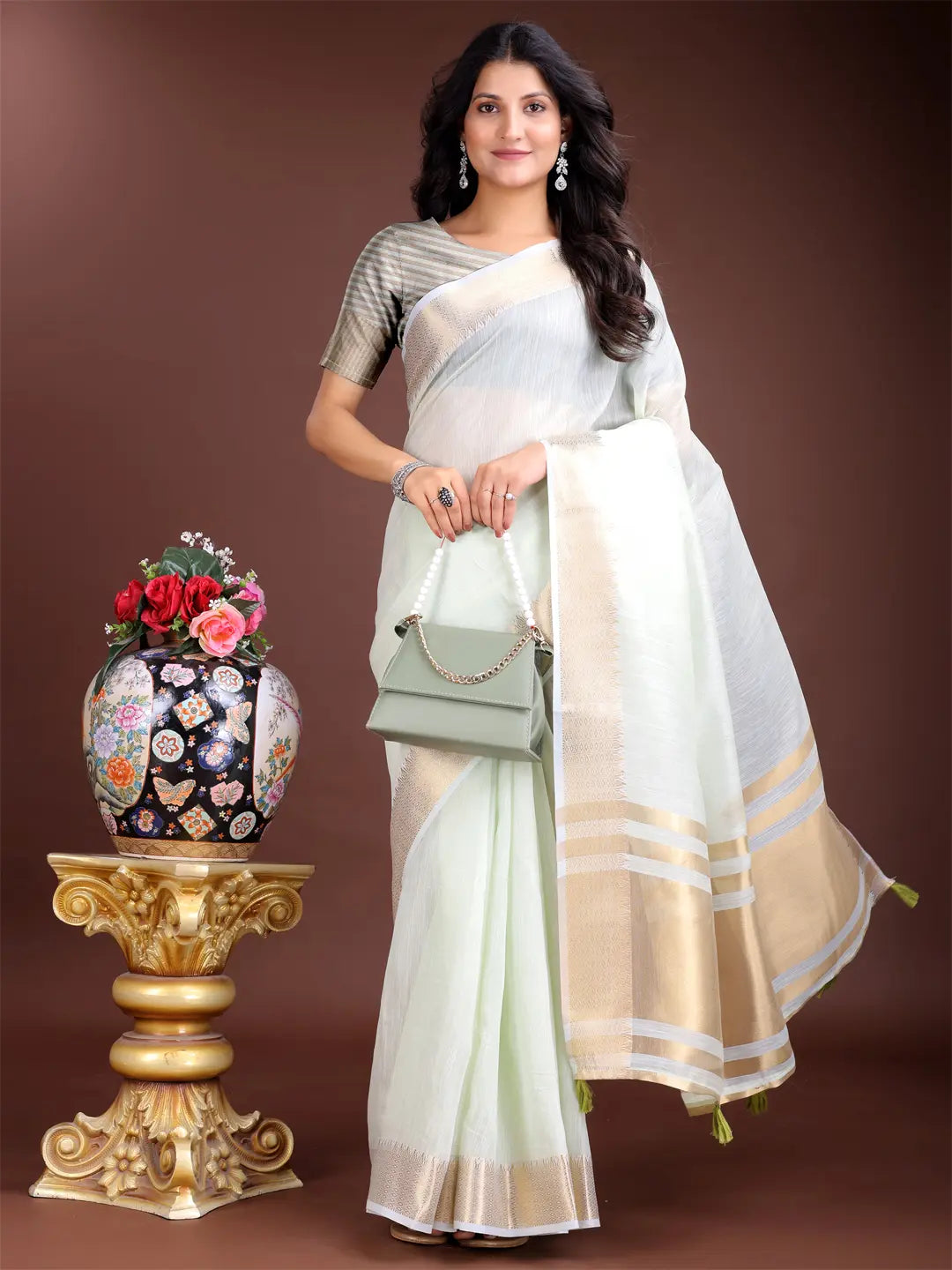 Light Green Cotton Saree