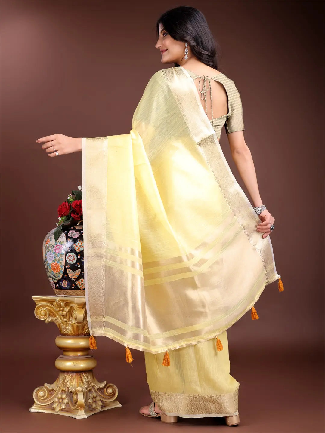 Yellow Cotton Saree