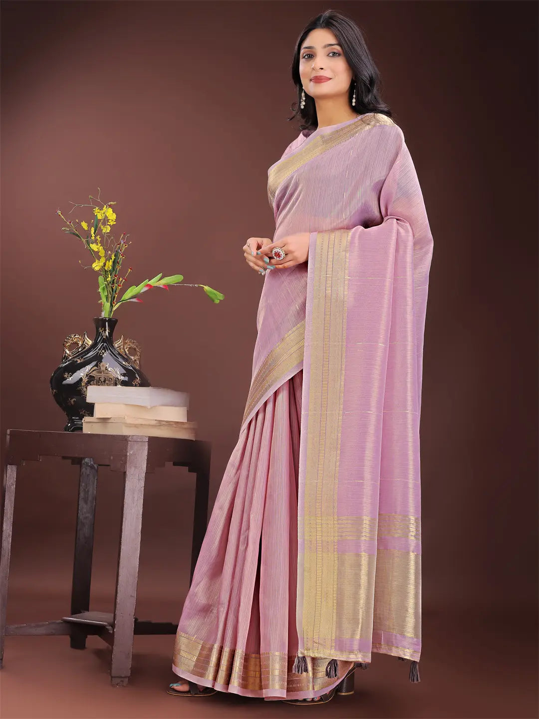 Purple Organza Saree