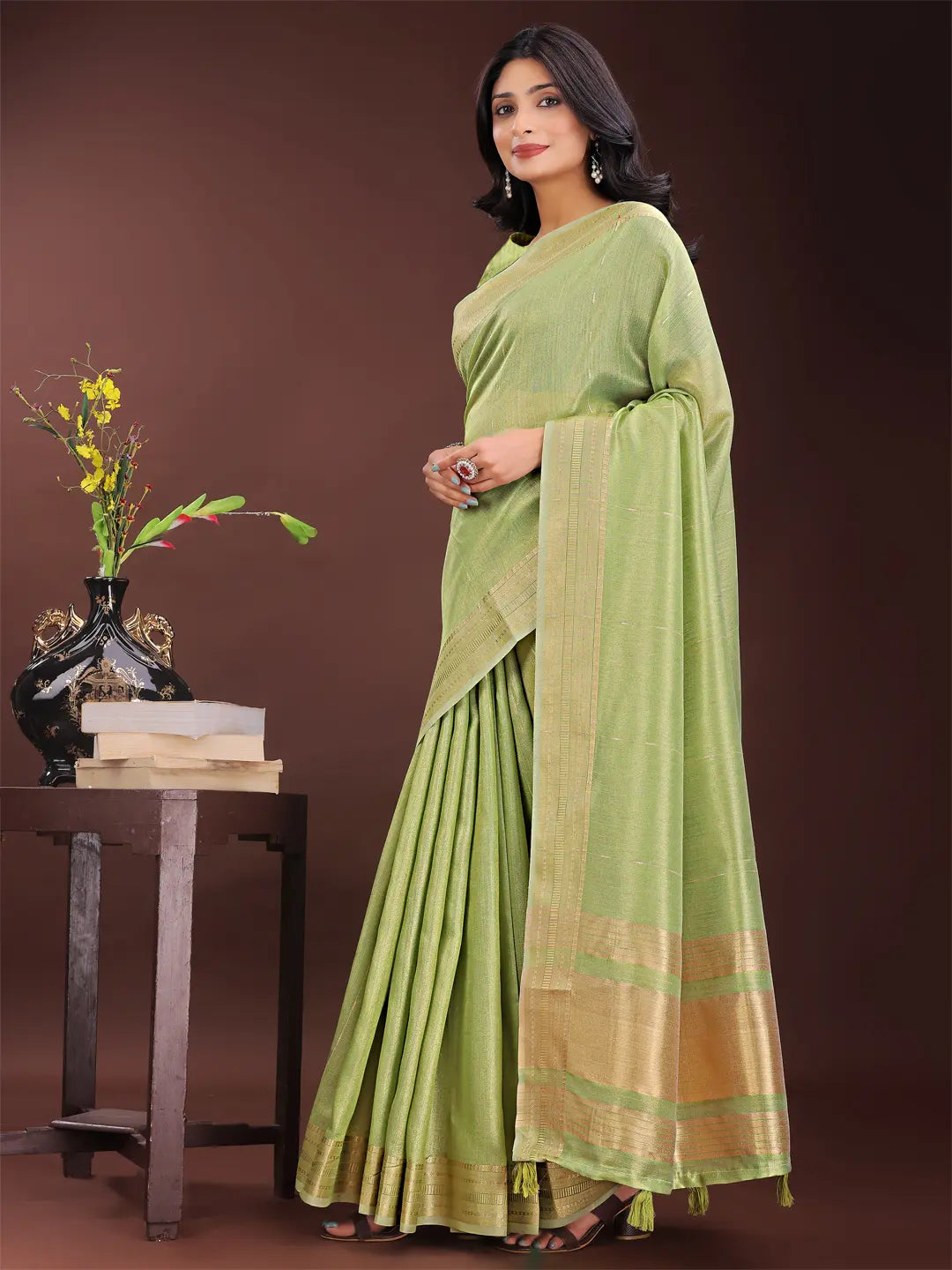 Light Green Organza Saree