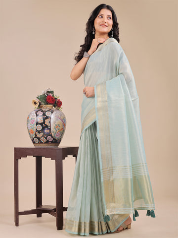 Sea Green Organza Saree